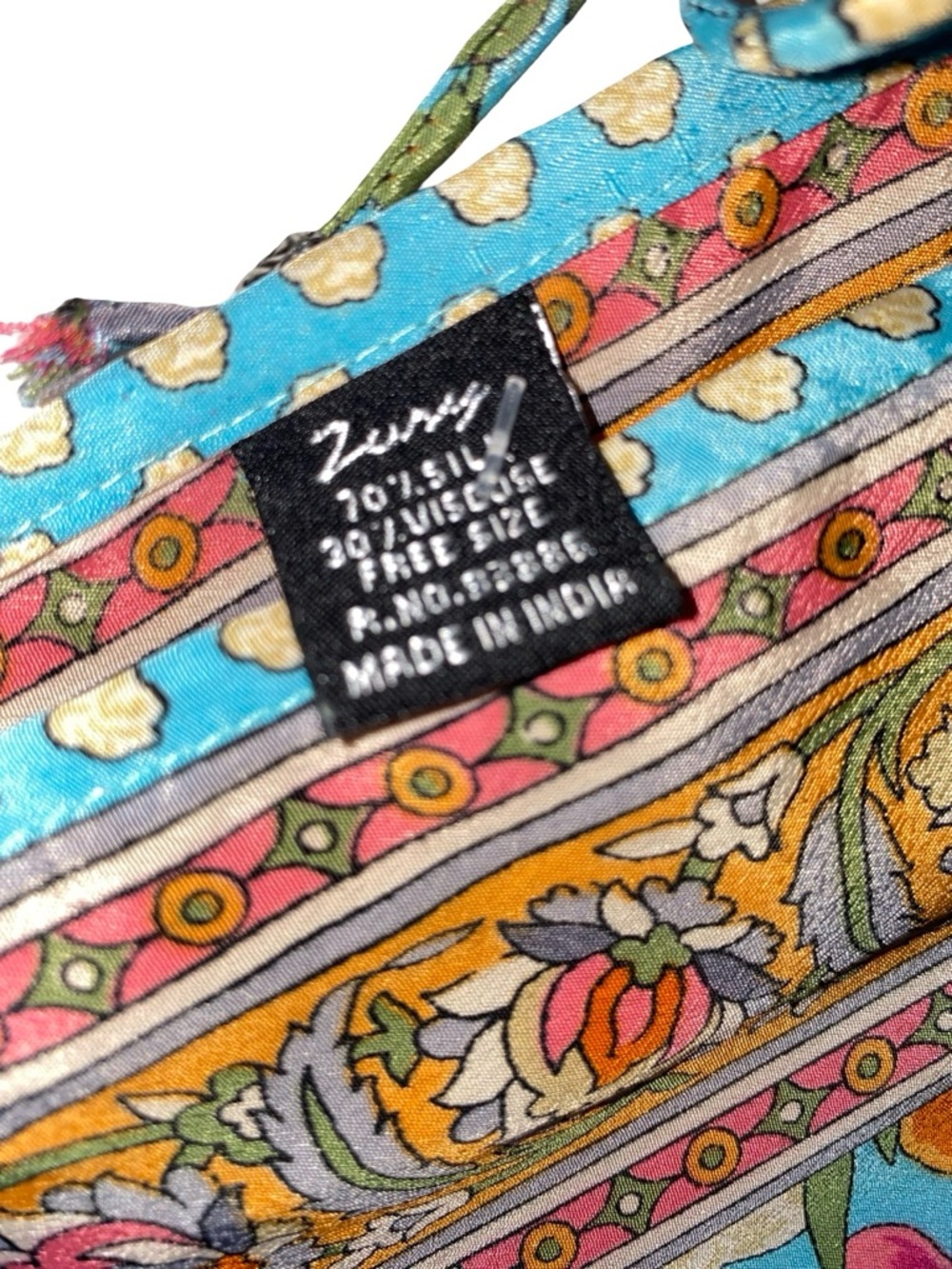 Zury Silk Boho Maxi Dress | 70% Silk Floral Paisley Tiered V-Neck Gown - Size M - Picture 5 of 6